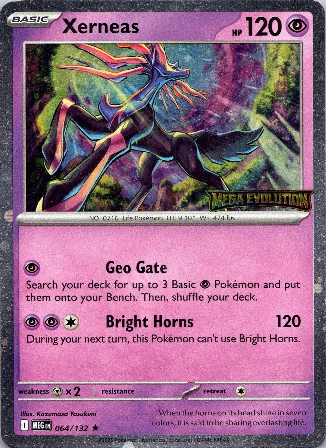 Xerneas (Mega Evolution Stamped) 064/132 — Miscellaneous Cards & Products (English Pokémon TCG card)