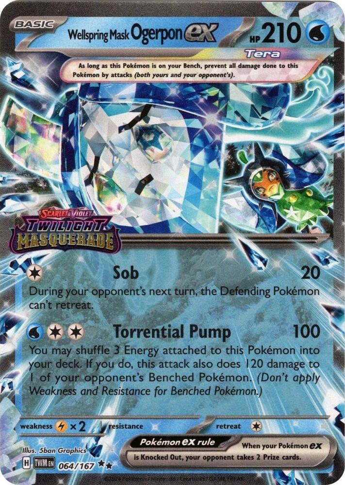 Wellspring Mask Ogerpon ex (Twilight Masquerade Stamp) 064/167 — Miscellaneous Cards & Products (English Pokémon TCG card)