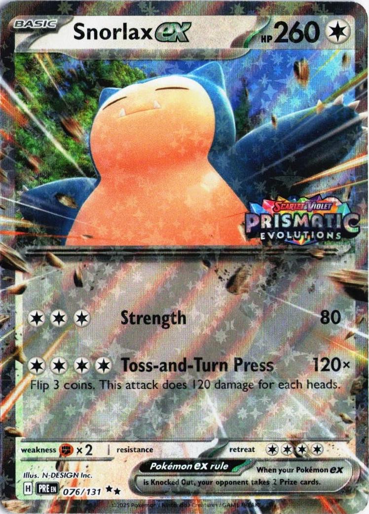 Snorlax ex (Prismatic Evolution Stamped) 076/131 — Miscellaneous Cards & Products (English Pokémon TCG card)