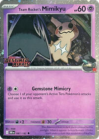 Team Rocket's Mimikyu (Prerelease) 087/182 — Miscellaneous Cards & Products (English Pokémon TCG card)
