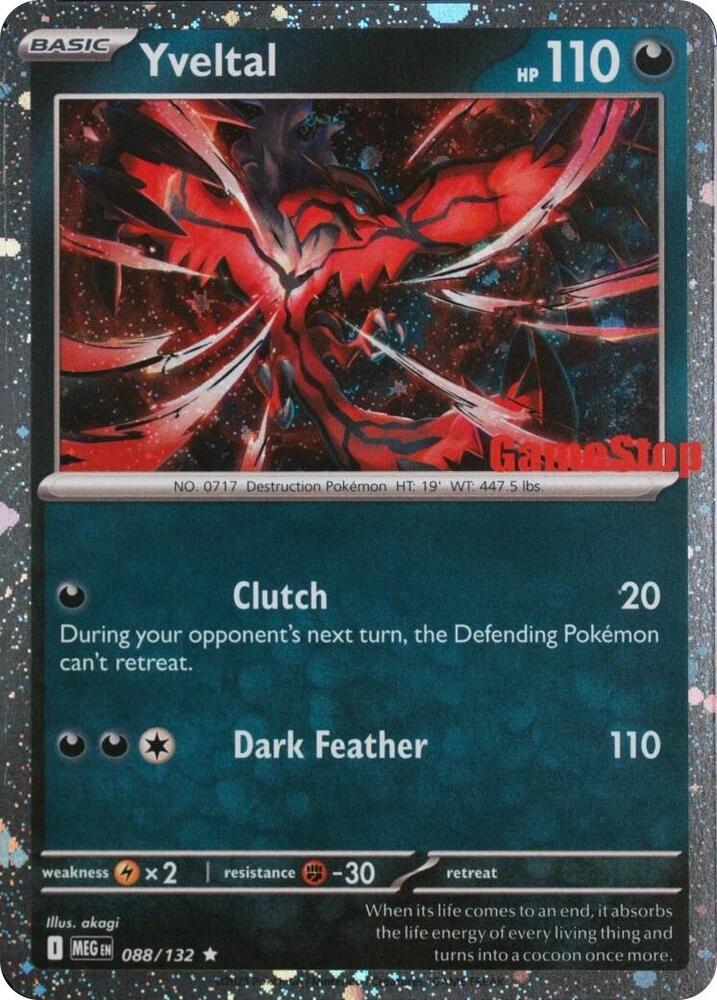 Yveltal (Game Stop) 088/132 — Miscellaneous Cards & Products (English Pokémon TCG card)