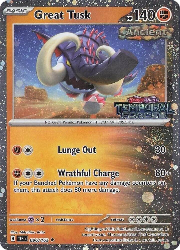 Great Tusk 096/162 — Miscellaneous Cards & Products (English Pokémon TCG card)