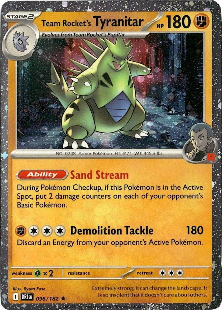 Team Rocket's Tyranitar 096/182 — Miscellaneous Cards & Products (English Pokémon TCG card)