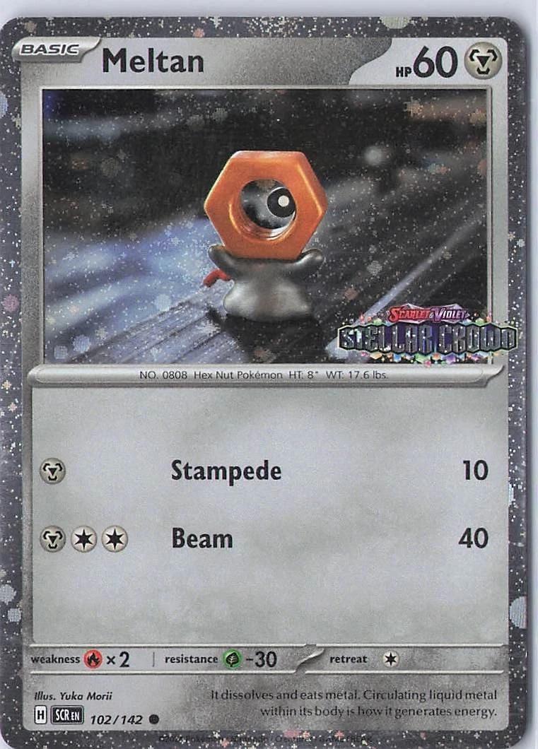 Meltan (Stellar Crown Stamped) 102/142 — Miscellaneous Cards & Products (English Pokémon TCG card)
