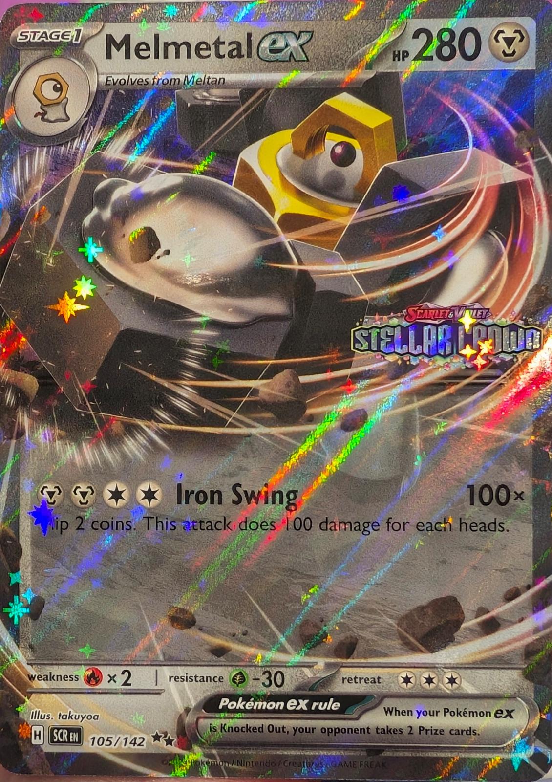 Melmetal ex (Stellar Crown Stamped) 105/142 — Miscellaneous Cards & Products (English Pokémon TCG card)