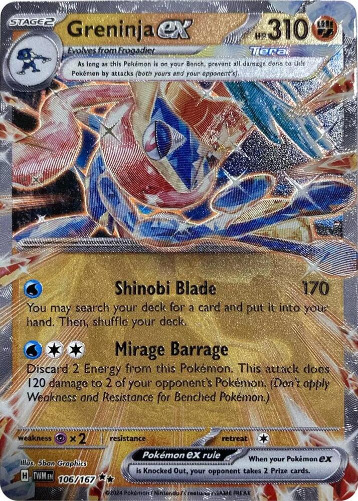 Greninja ex (GameStop Metal Card) 106/167 — Miscellaneous Cards & Products (English Pokémon TCG card)
