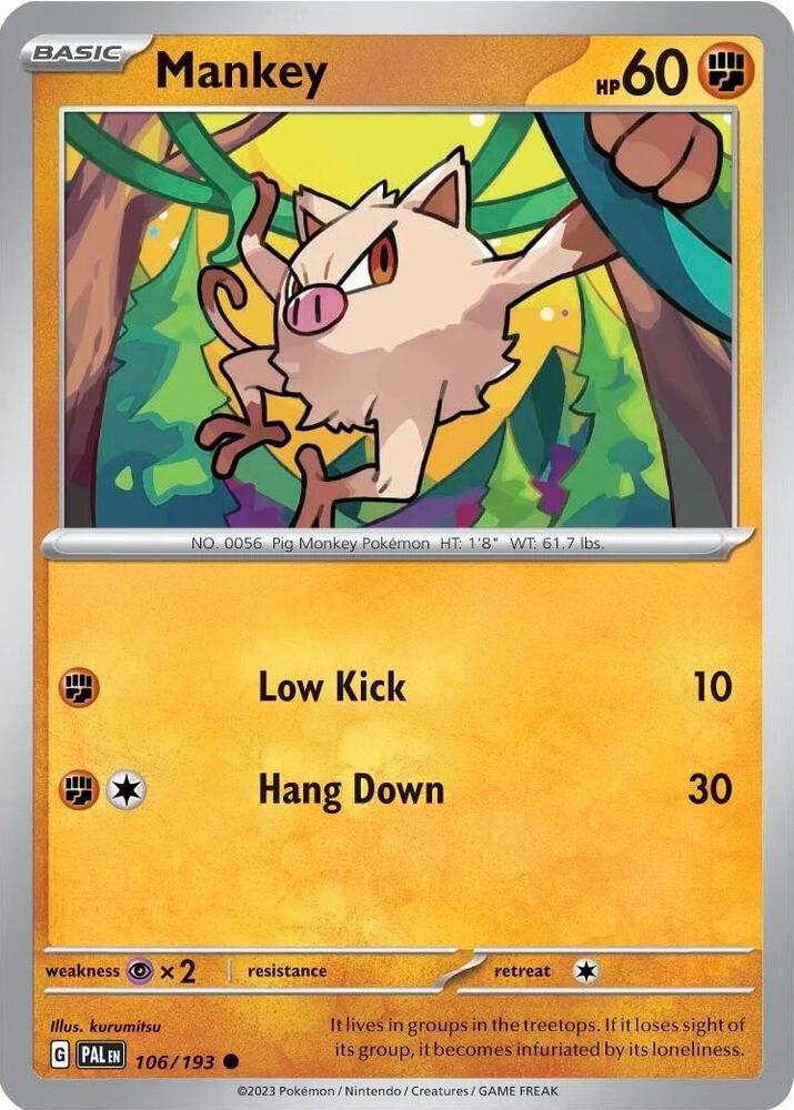 Mankey 106/193 — Miscellaneous Cards & Products (English Pokémon TCG card)