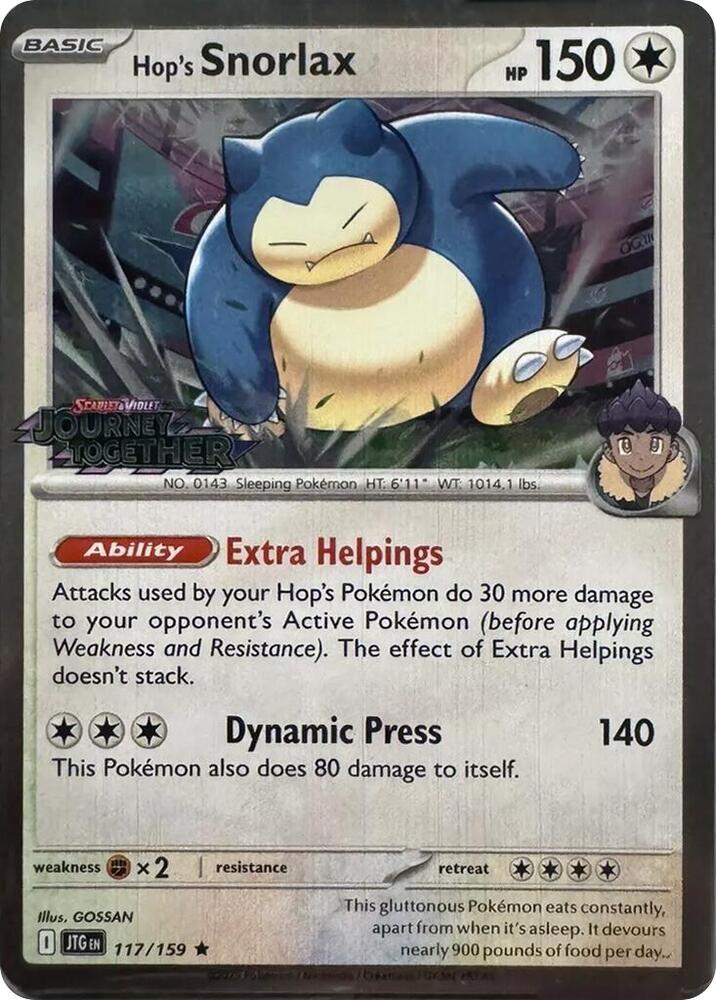 Hop's Snorlax 117/159 — Miscellaneous Cards & Products (English Pokémon TCG card)