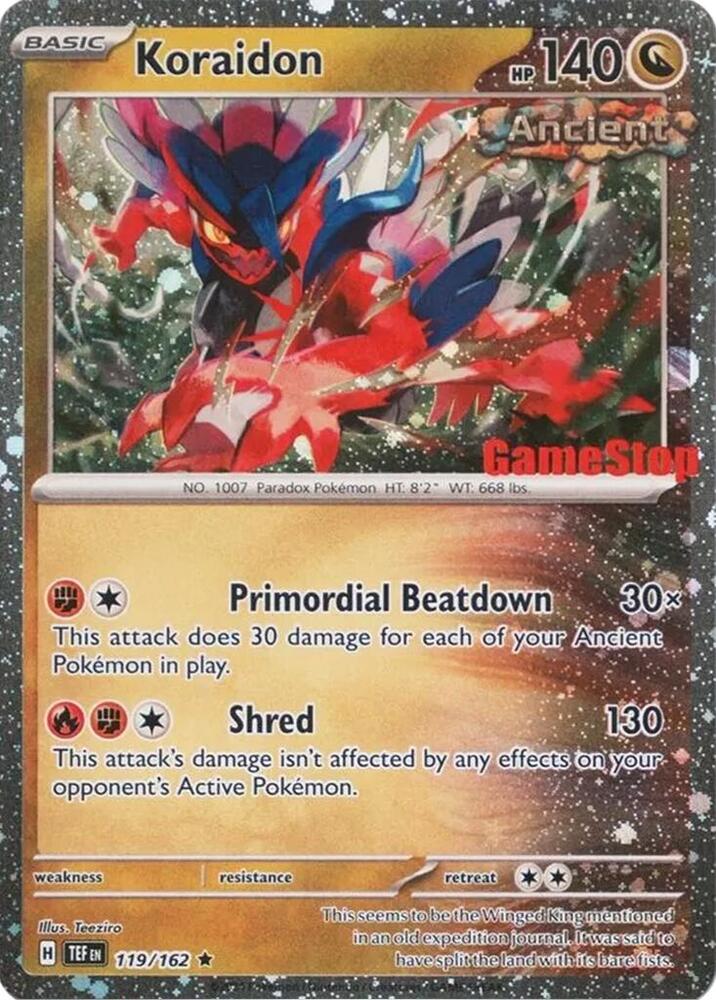 Koraidon (Gamestop Promo) 119/162 — Miscellaneous Cards & Products (English Pokémon TCG card)
