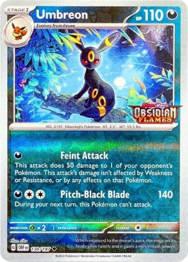 Umbreon (Obsidian Flames Stamped) 130/197 — Miscellaneous Cards & Products (English Pokémon TCG card)
