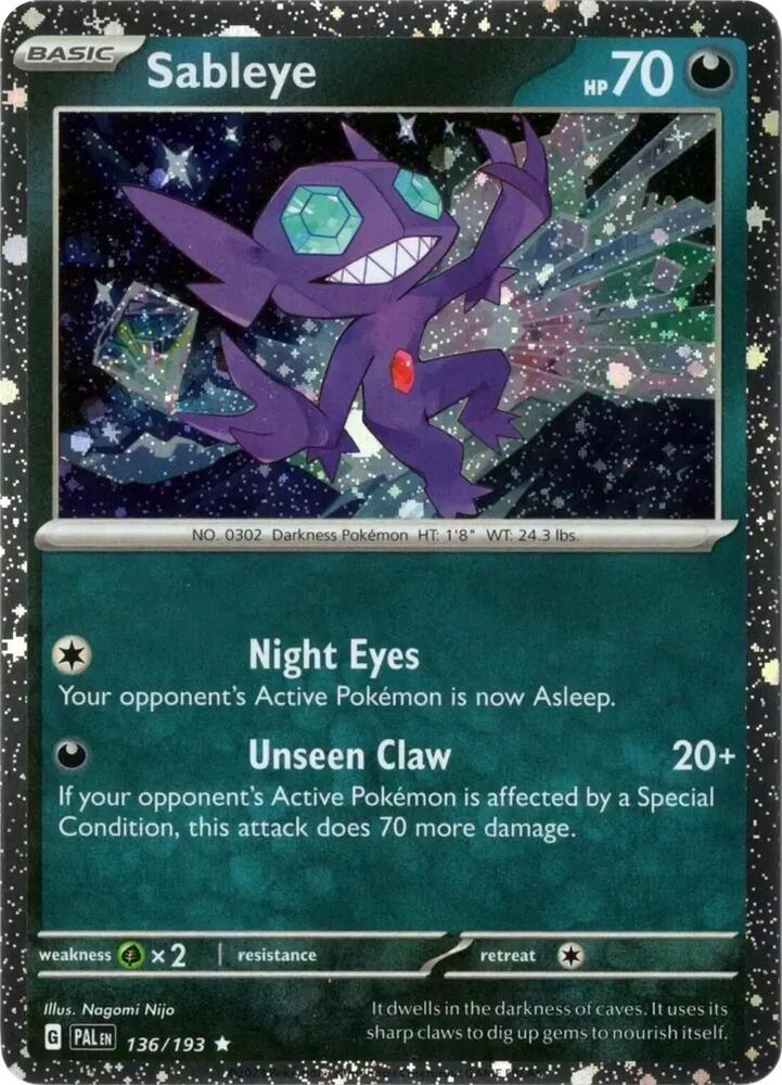 Sableye (Cosmos Holo) 136/193 — Miscellaneous Cards & Products (English Pokémon TCG card)