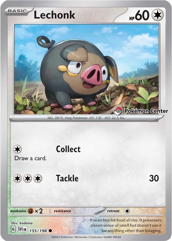 Lechonk (Pokemon Center Exclusive) 155/198 — Miscellaneous Cards & Products (English Pokémon TCG card)