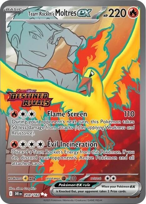 Team Rocket's Moltres ex 208/182 — Miscellaneous Cards & Products (English Pokémon TCG card)