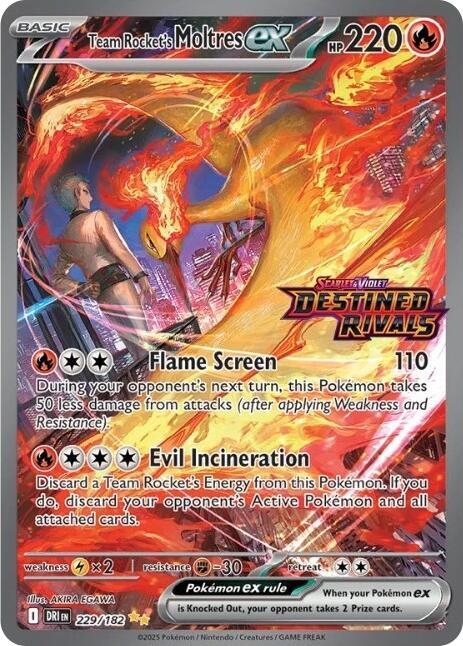 Team Rocket's Moltres ex 229/182 — Miscellaneous Cards & Products (English Pokémon TCG card)