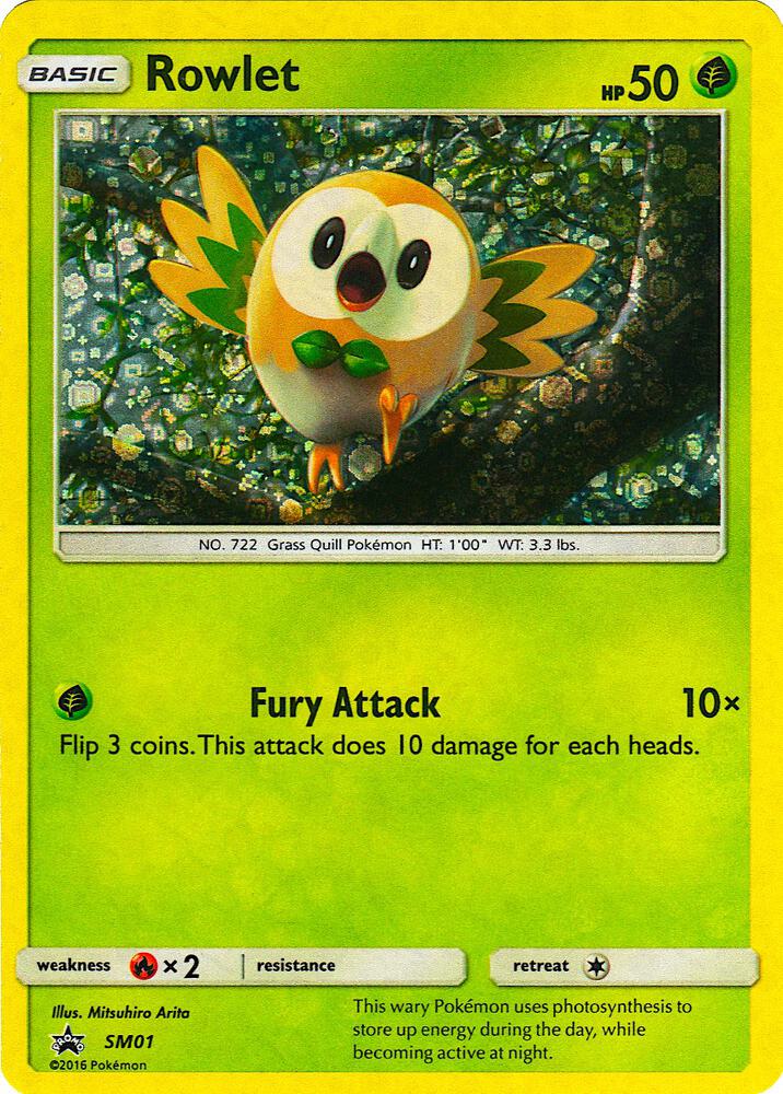 Rowlet - SM01 (General Mills Promo) SM01 — Miscellaneous Cards & Products (English Pokémon TCG card)