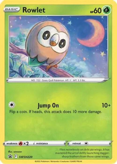 Rowlet - SWSH220 (Cosmos Holo) SWSH220 — Miscellaneous Cards & Products (English Pokémon TCG card)