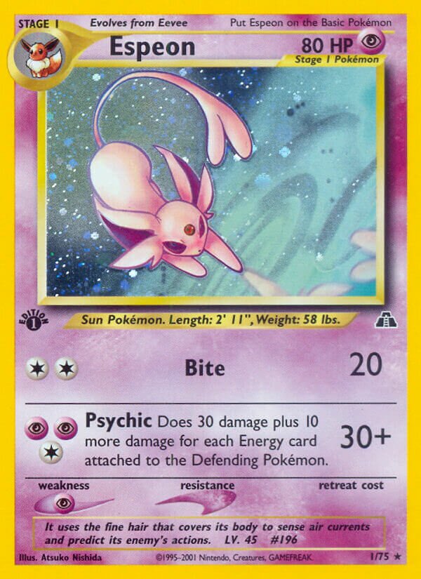 Espeon 001/75 — Neo Discovery (English Pokémon TCG card)