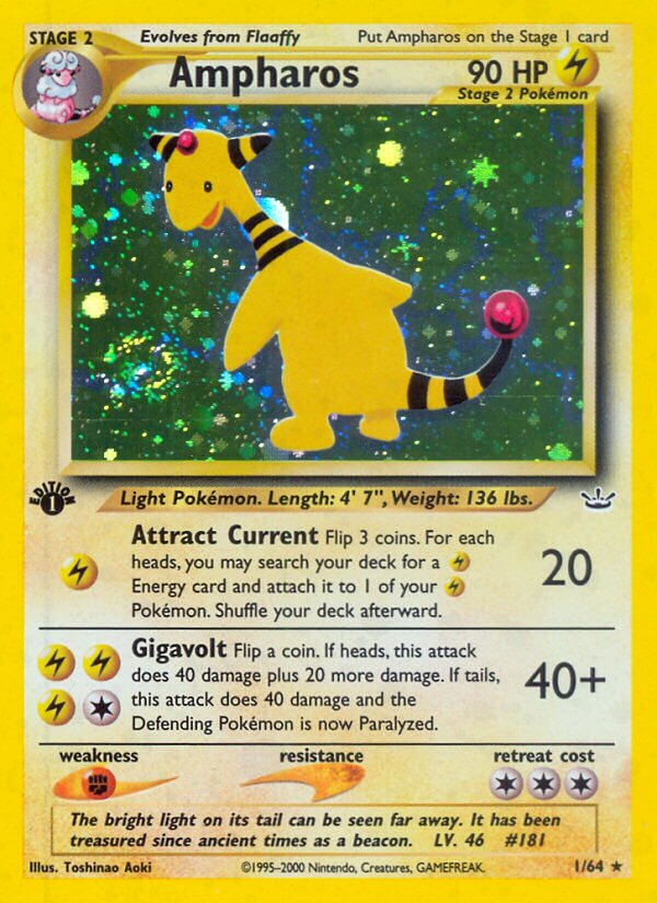 Ampharos 001/66 — Neo Revelation (English Pokémon TCG card)