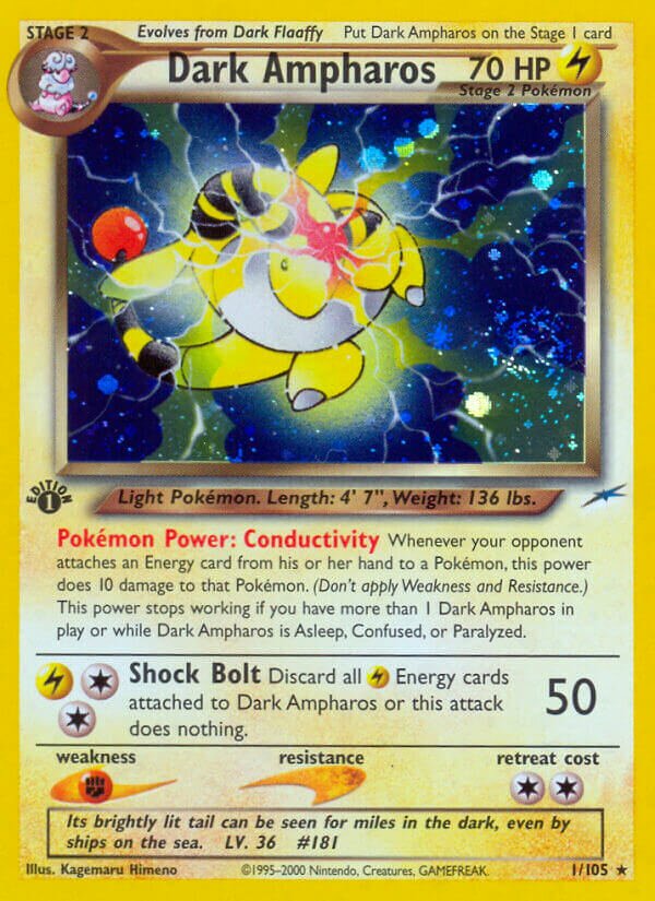 Dark Ampharos 001/113 — Neo Destiny (English Pokémon TCG card)
