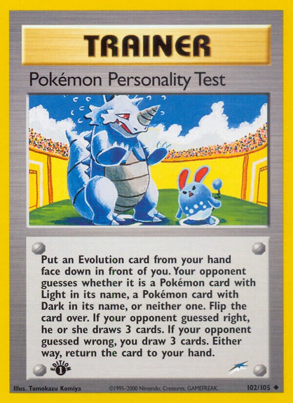 Pokémon Personality Test 102/113 — Neo Destiny (English Pokémon TCG card)