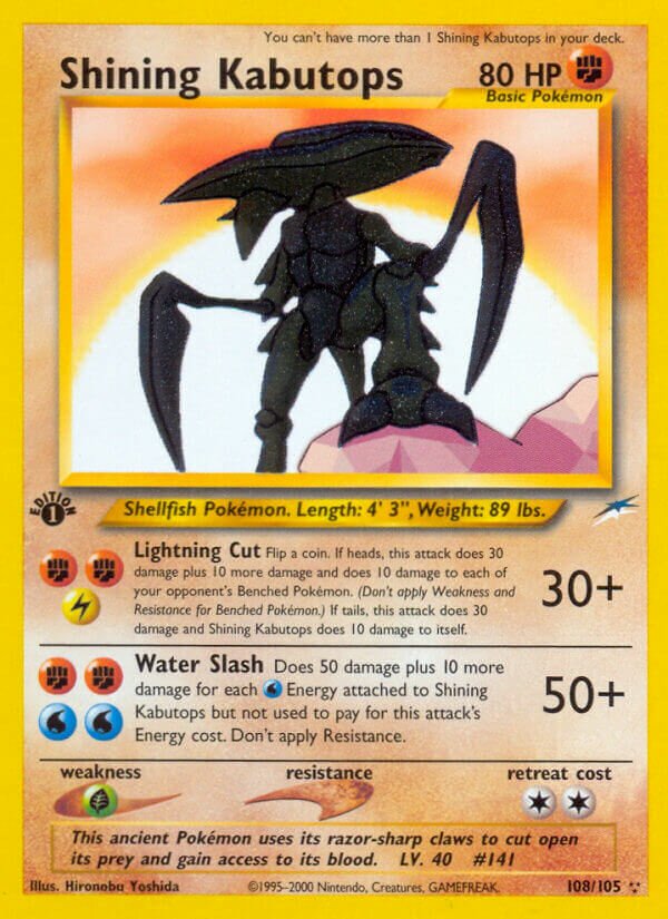 Shining Kabutops 108/113 — Neo Destiny (English Pokémon TCG card)