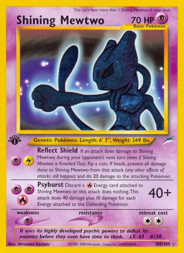 Shining Mewtwo 109/113 — Neo Destiny (English Pokémon TCG card)