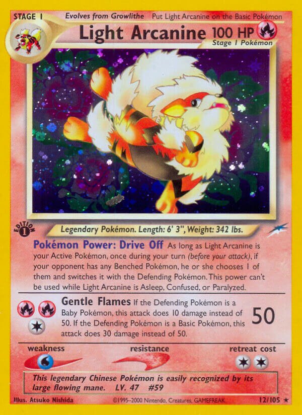 Light Arcanine 012/113 — Neo Destiny (English Pokémon TCG card)