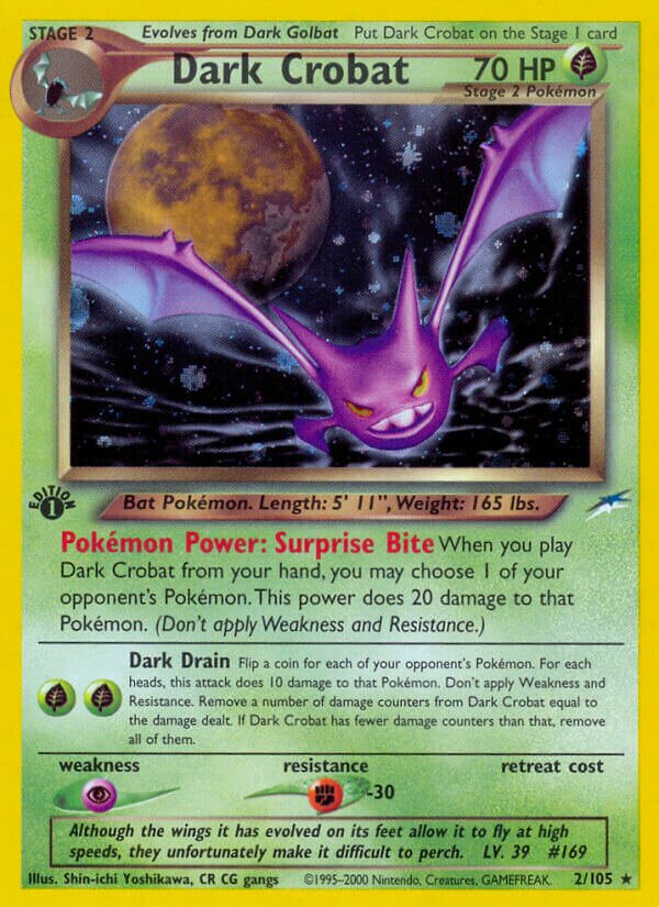 Dark Crobat 002/113 — Neo Destiny (English Pokémon TCG card)