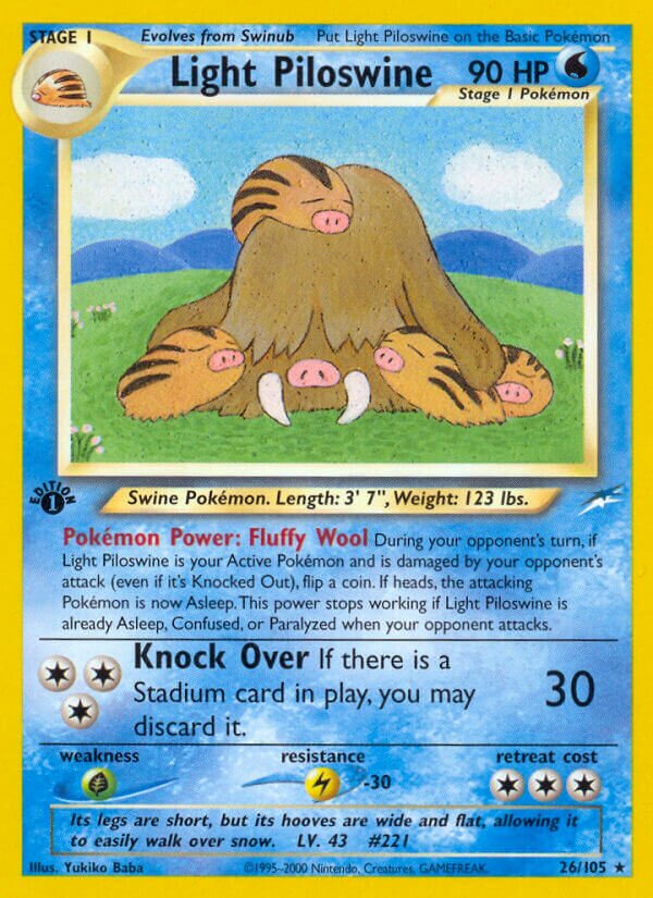 Light Piloswine 026/113 — Neo Destiny (English Pokémon TCG card)