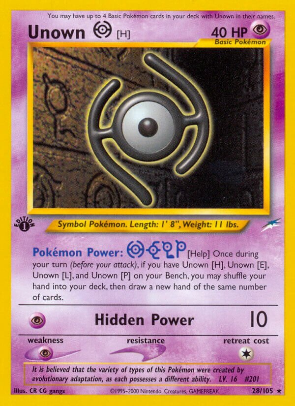 Unown [H] 028/113 — Neo Destiny (English Pokémon TCG card)