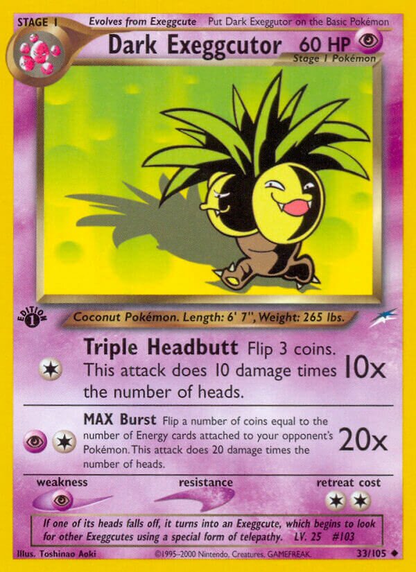 Dark Exeggutor 033/113 — Neo Destiny (English Pokémon TCG card)