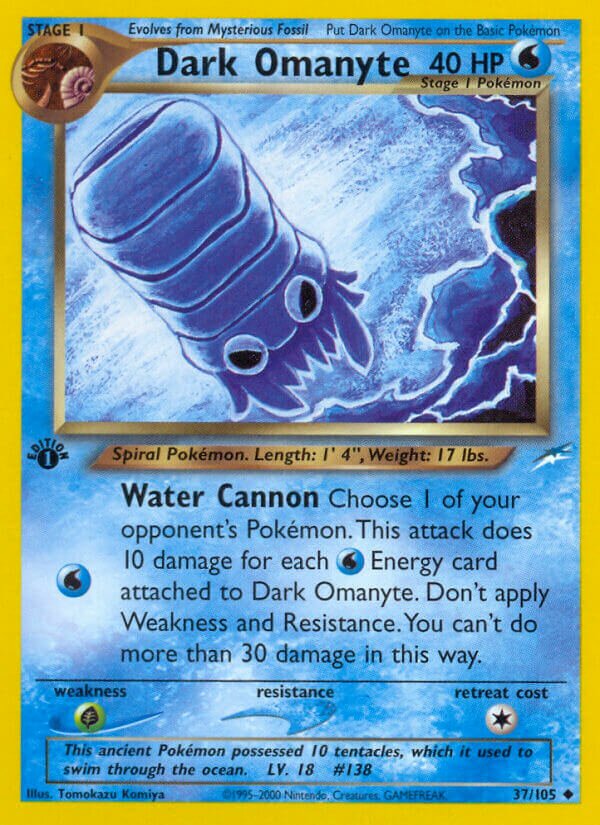 Dark Omanyte 037/113 — Neo Destiny (English Pokémon TCG card)