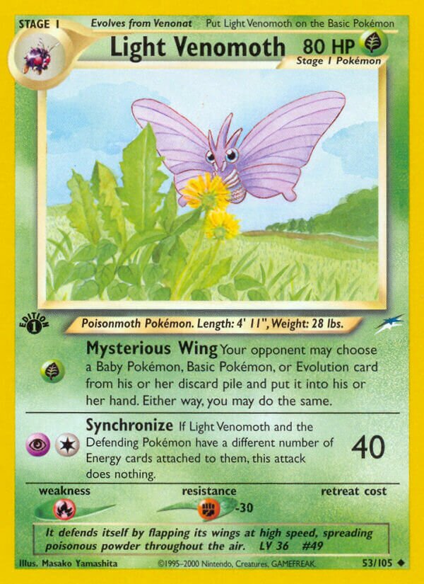 Light Venomoth 053/113 — Neo Destiny (English Pokémon TCG card)