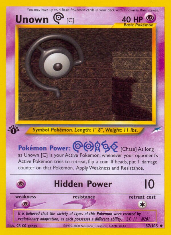 Unown [C] 057/113 — Neo Destiny (English Pokémon TCG card)