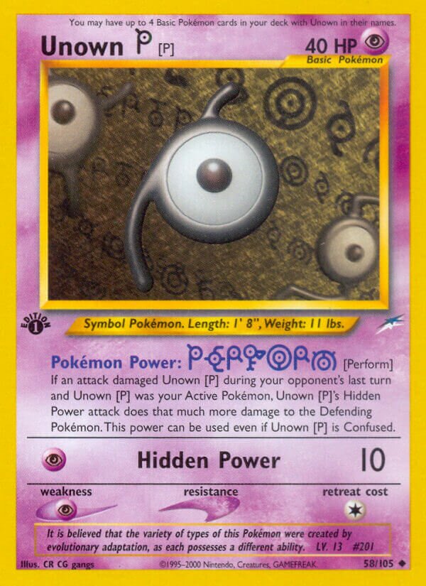 Unown [P] 058/113 — Neo Destiny (English Pokémon TCG card)