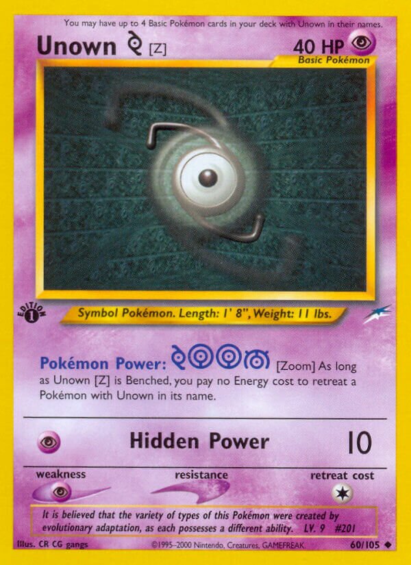 Unown [Z] 060/113 — Neo Destiny (English Pokémon TCG card)