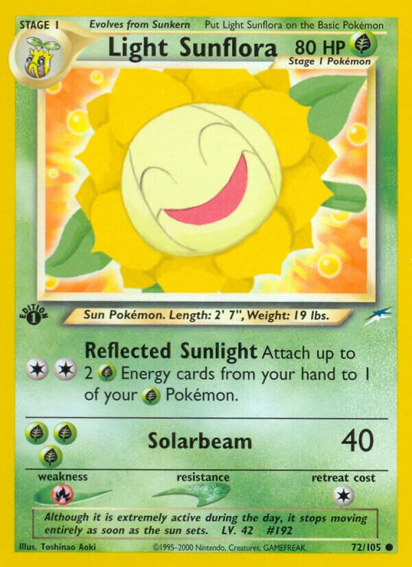 Light Sunflora 072/113 — Neo Destiny (English Pokémon TCG card)