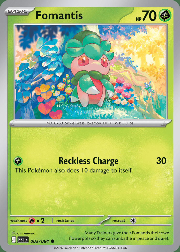 Fomantis 003 — Pitch Black (English Pokémon TCG card)