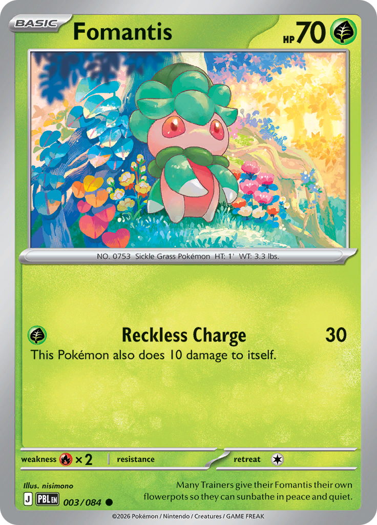 Fomantis 003 — Pitch Black (English Pokémon TCG card)