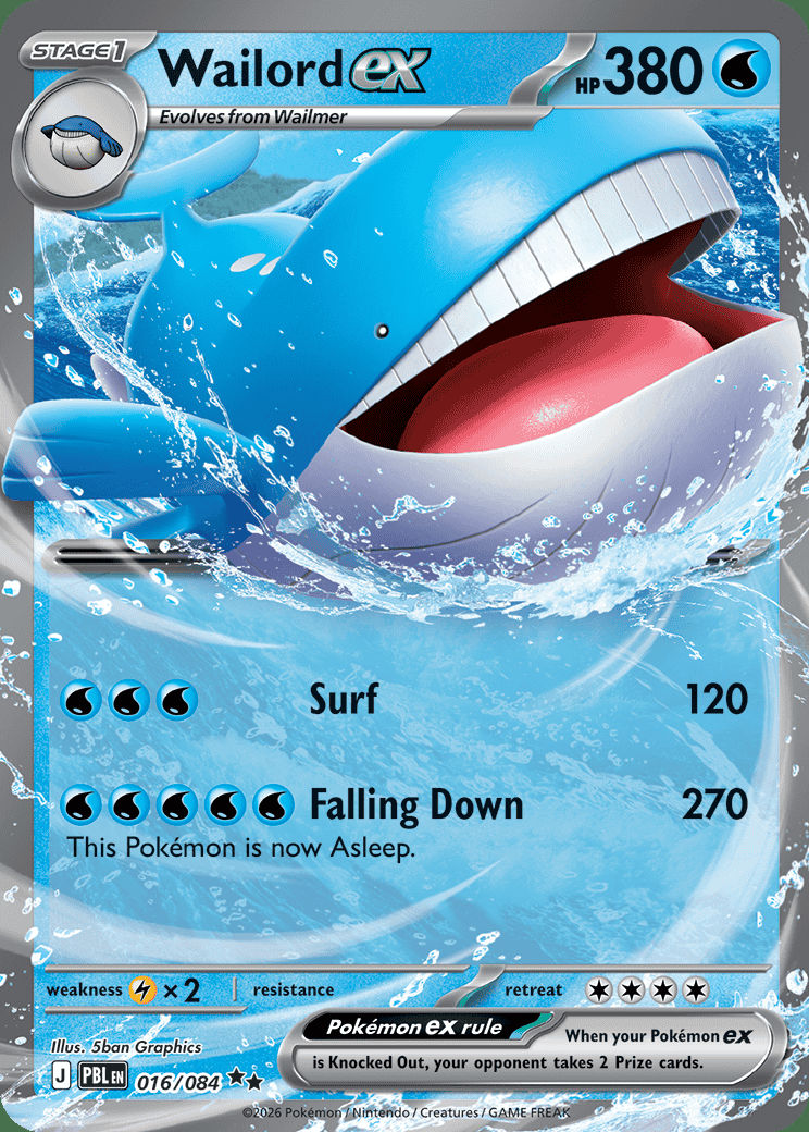 Wailord ex 016 — Pitch Black (English Pokémon TCG card)