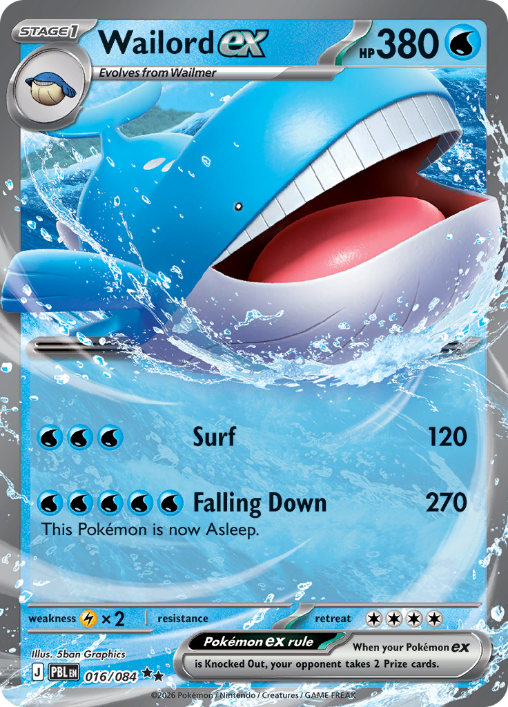 Wailord ex 016 — Pitch Black (English Pokémon TCG card)