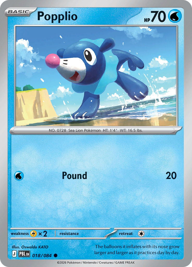 Popplio 018 — Pitch Black (English Pokémon TCG card)