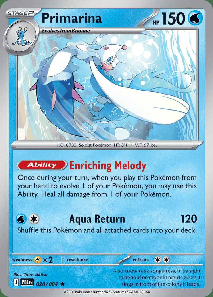 Primarina 020 — Pitch Black (English Pokémon TCG card)