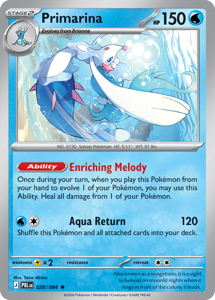 Primarina 020 — Pitch Black (English Pokémon TCG card)