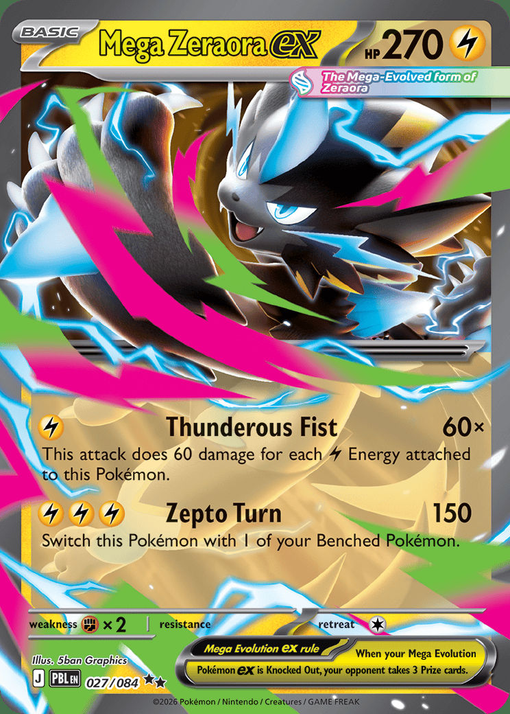 Mega Zeraora ex 027 — Pitch Black (English Pokémon TCG card)