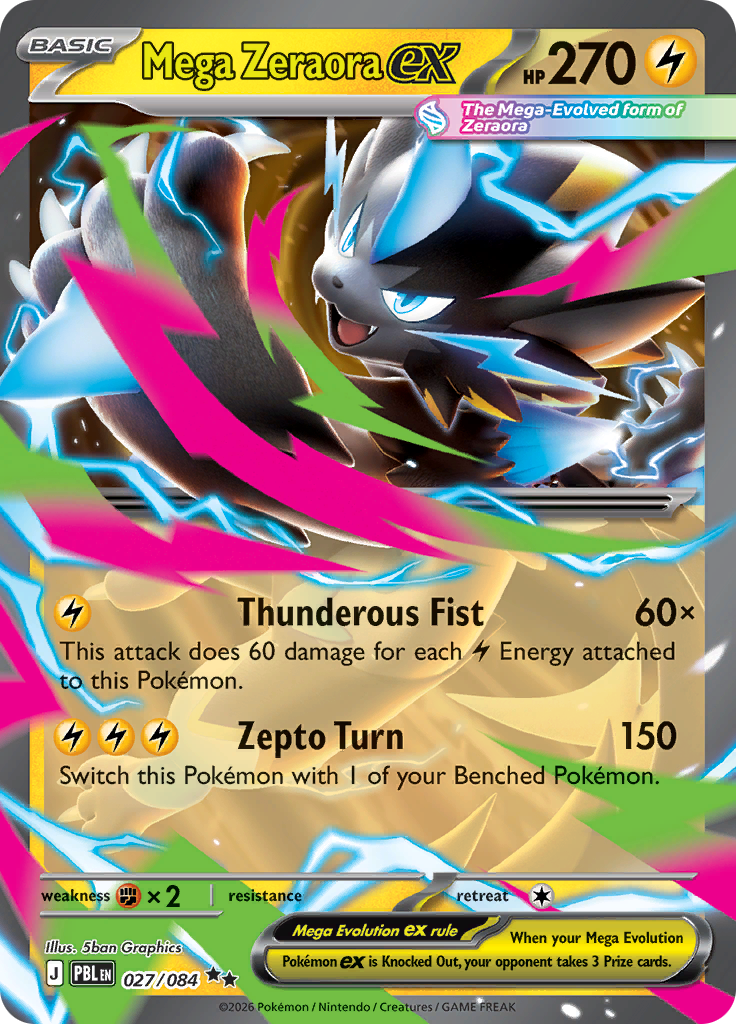 Mega Zeraora ex 027 — Pitch Black (English Pokémon TCG card)