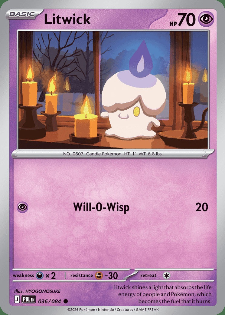Litwick 036 — Pitch Black (English Pokémon TCG card)