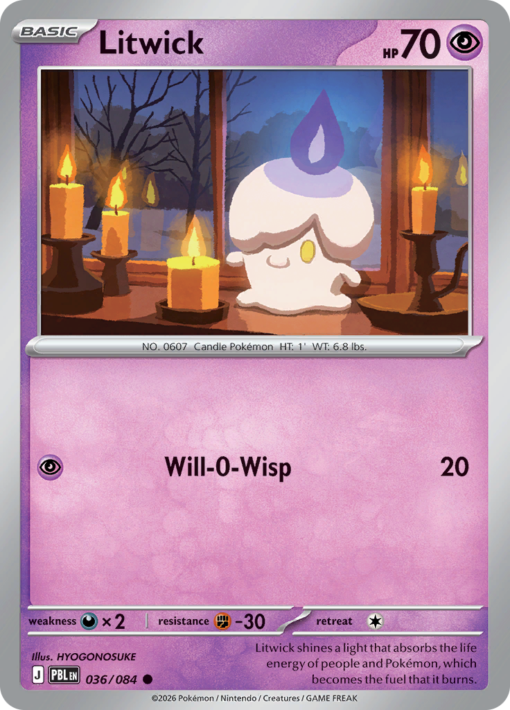Litwick 036 — Pitch Black (English Pokémon TCG card)