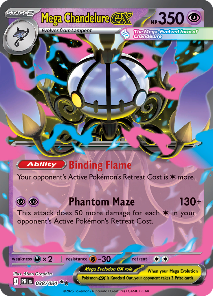 Mega Chandelure ex 038 — Pitch Black (English Pokémon TCG card)