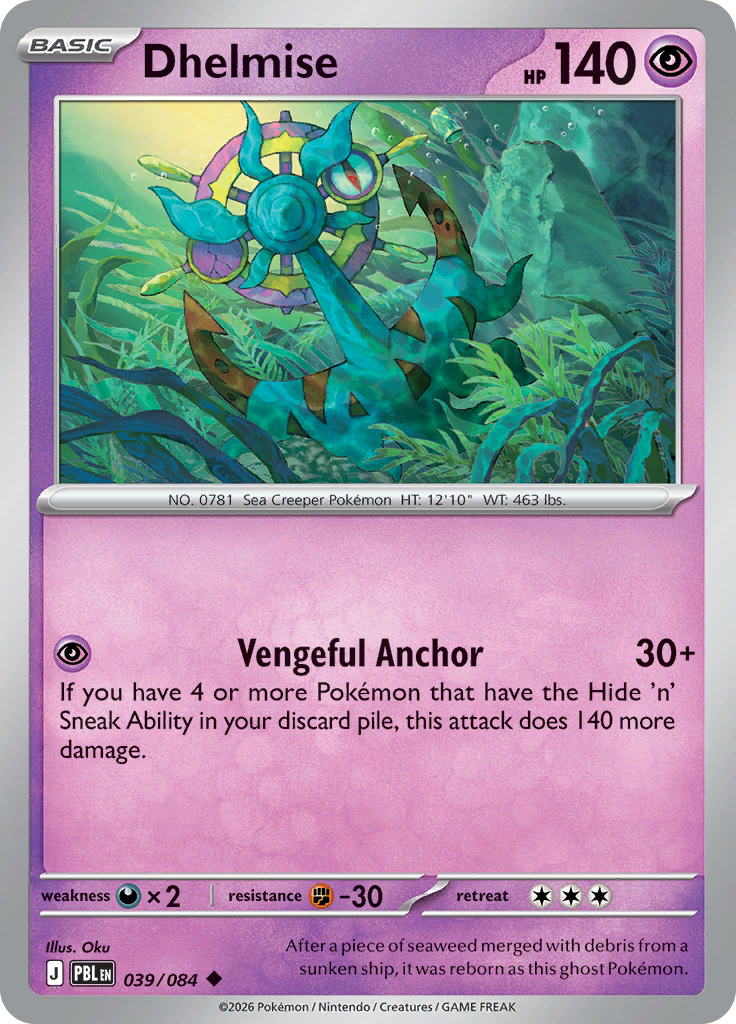 Dhelmise 039 — Pitch Black (English Pokémon TCG card)